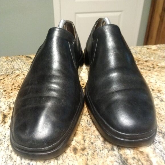 Bally Soft Italy Black Leather Slip-On Plain Toe Loafers Mens 8 - Picture 5 of 12
